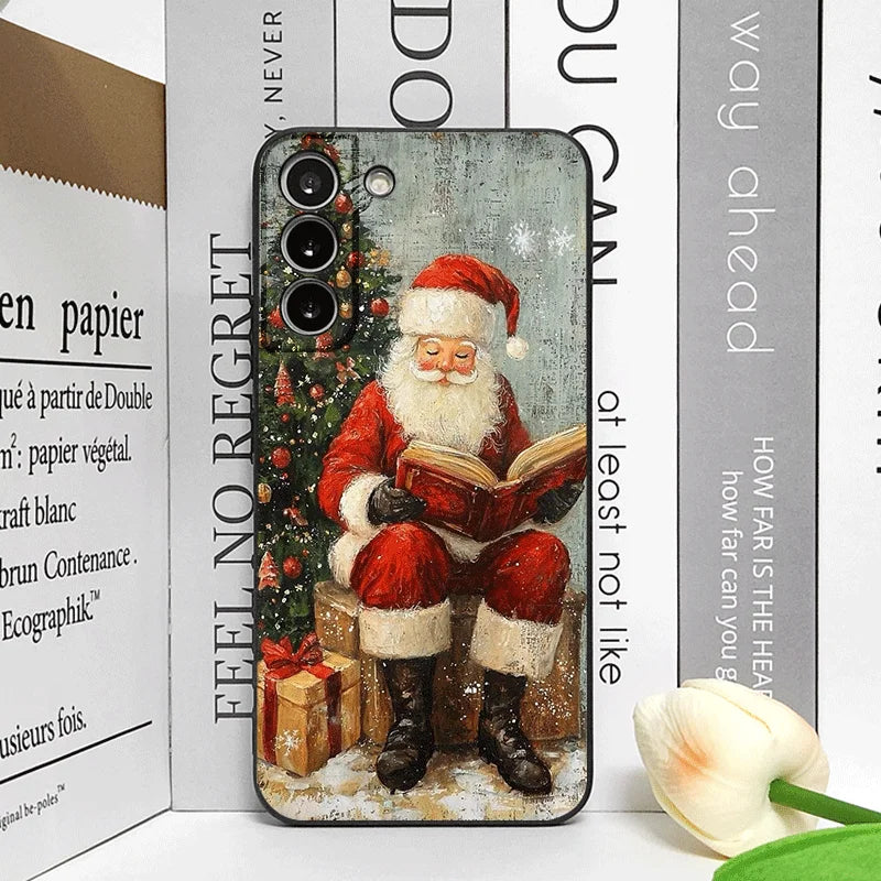 Merry Christmas Tree Santa Claus Pattern Phone Case for Google Pixel 9A 8A 7A 6A 7 PRO 8 9 Pro XL 5G Shockproof Soft Back Covers