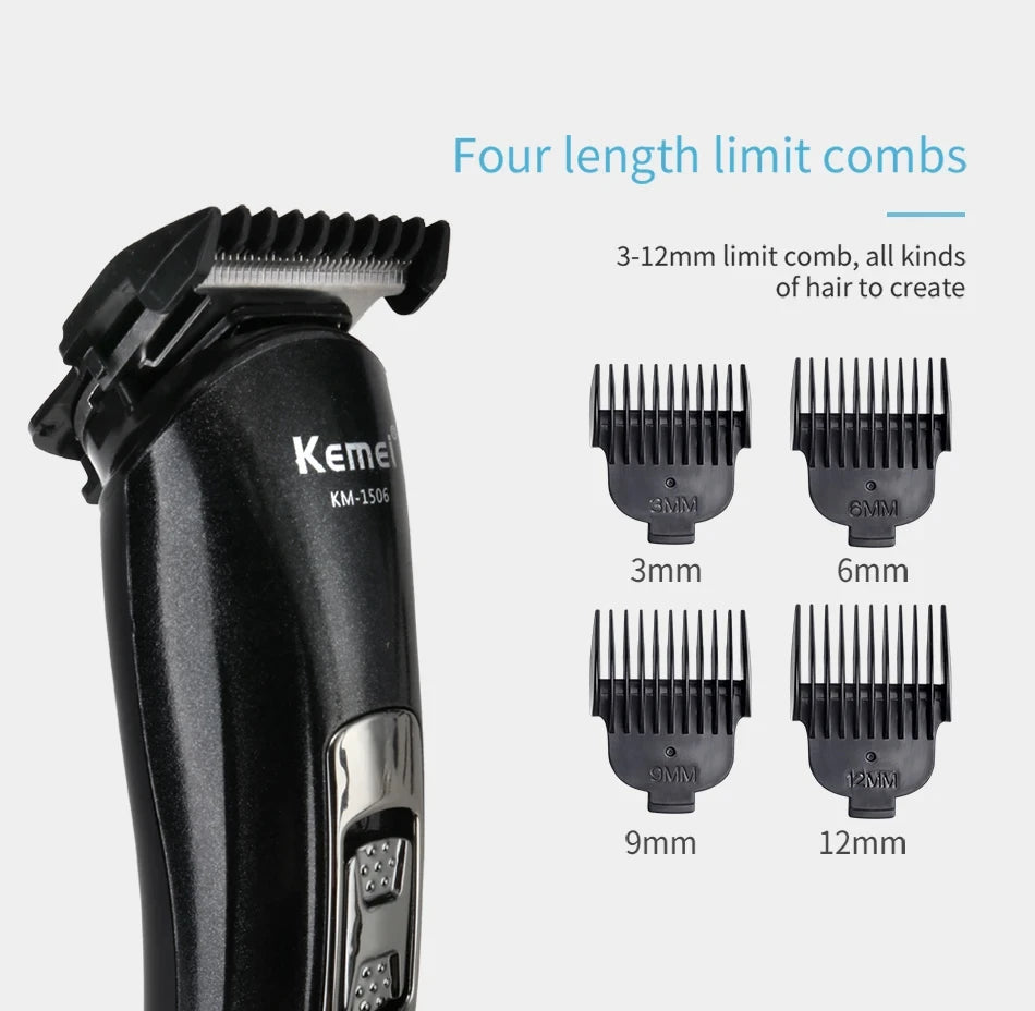 ⚡️Kemei KM-1506 – The 3-in-1 Electric Grooming Beast for Face, Fuzz & Flair | USB Rechargeable Precision Trimmer