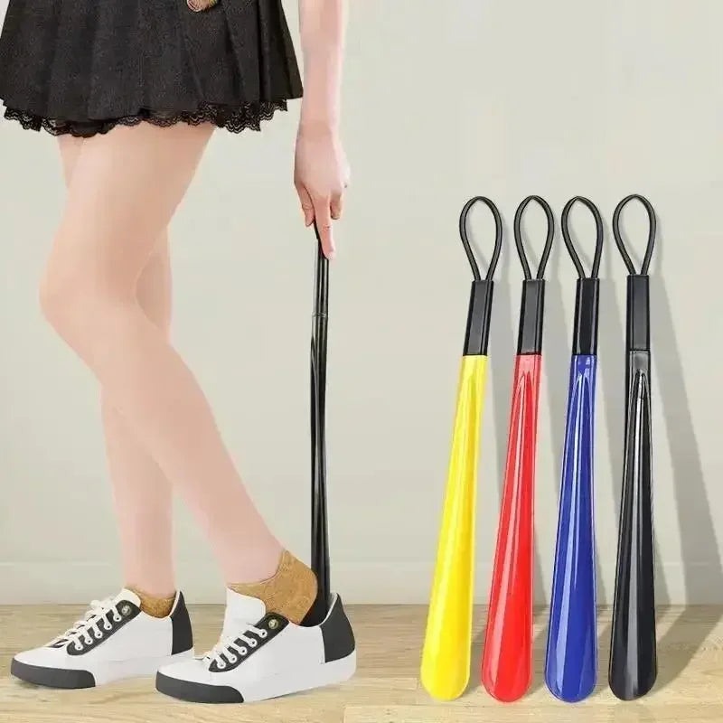 1/2pc long flexible plastic shoe horn for easy wearing of shoes in multiple colors-shoe lifter and spoon shaped shoe accessories - THOOBO!