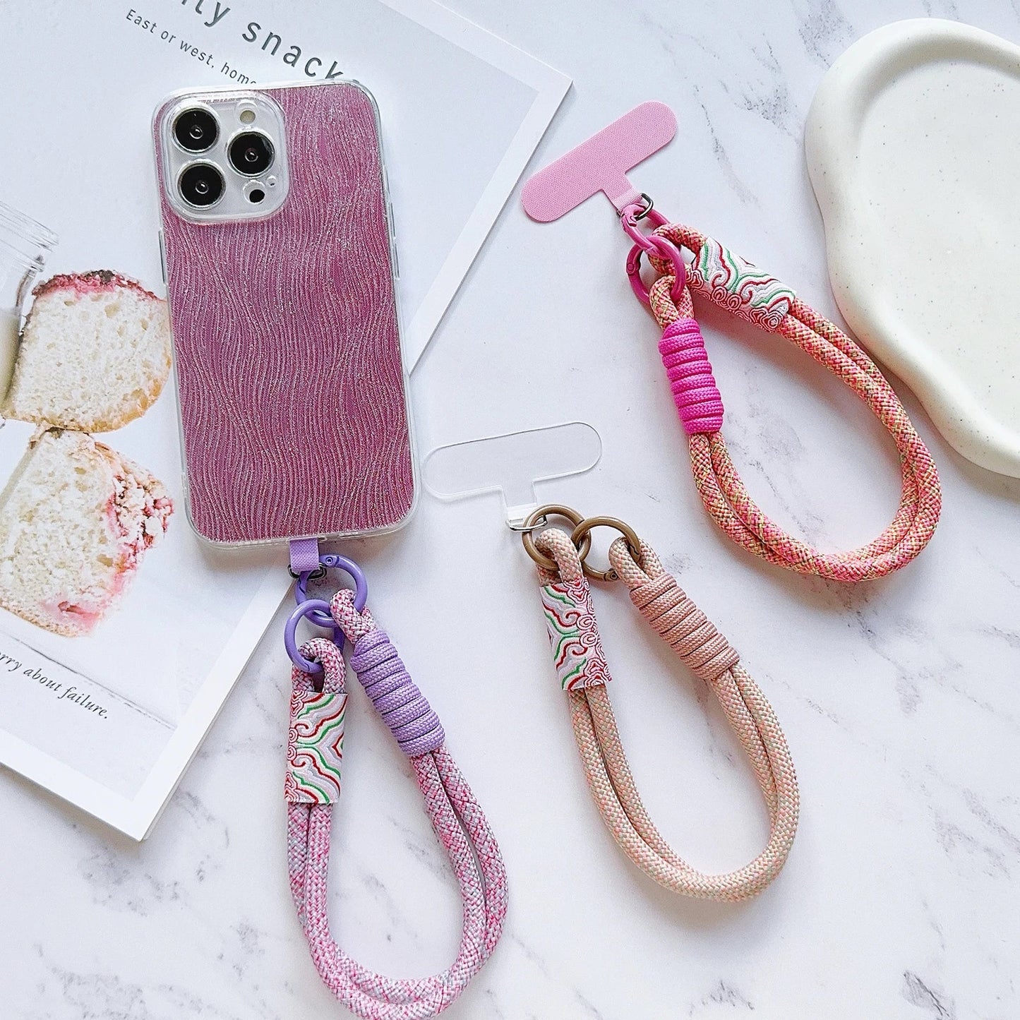 New Handwoven Universal Lanyard Mobile Phone Universal Lanyard Wrist Strap Short Rope Hand Strap Hand Rope Decorative Pendant
