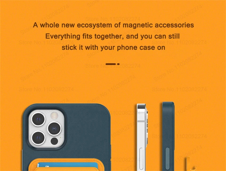 For Magsafe Leather Wallet Case Compatible For Apple iPhone 15 12 13 Pro Max Plus Fashion Magnetic Card Holder Cover Accessories - THOOBO!