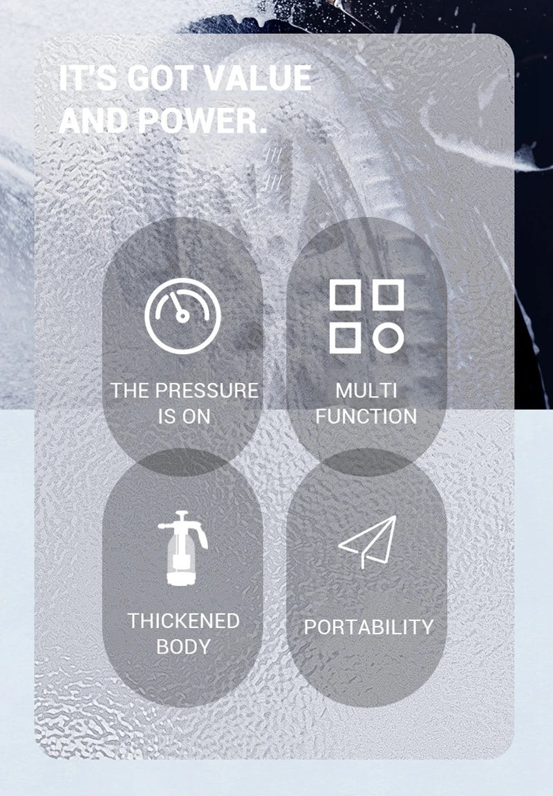 2L Car Wash Spray Bottle Foam Wash Sprayer Hand Pump Foam Sprayer Car Air Pressure Spray Washer Nozzle Can Auto Window Cleaning - THOOBO!