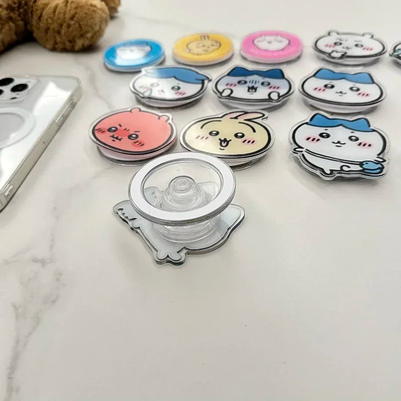 Cute Japan Anime Chiikawa usagi Hachiware For Magsafe Magnetic Phone Grip Tok Stand For iPhone Foldable Wireless Charging Holder