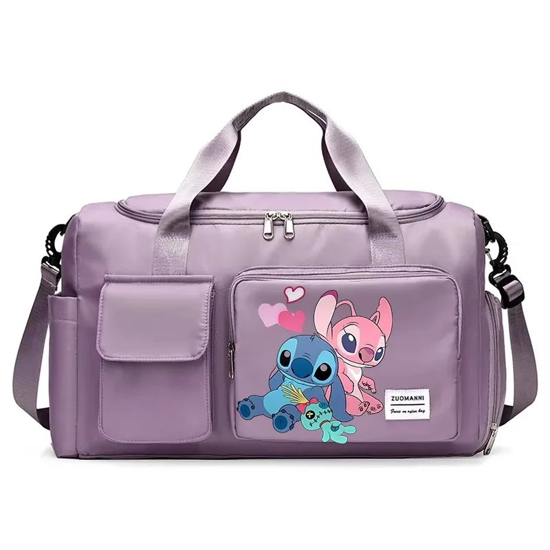 Stitch Splash-Pro Gym Duffel — Waterproof Kawaii Carryall with Shoe Compartment & Wet/Dry Divide (44×28×19cm)