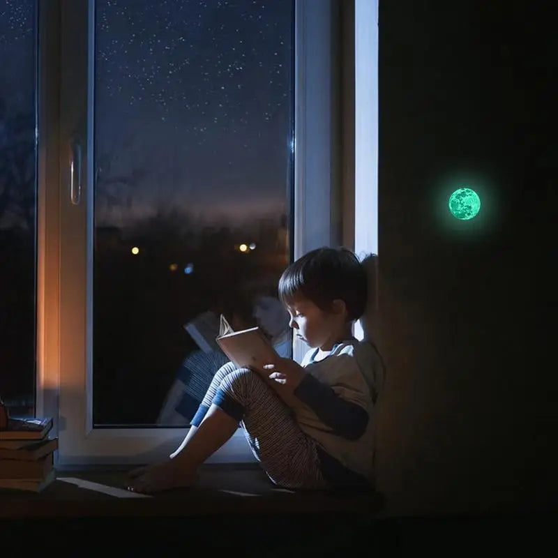 5/12/20/30/40CM Luminous Moon Wall Stickers Aesthetic PVC Fluorescent Self-Adhesive Decal Home Living Room Bedroom Wallpaper - THOOBO!