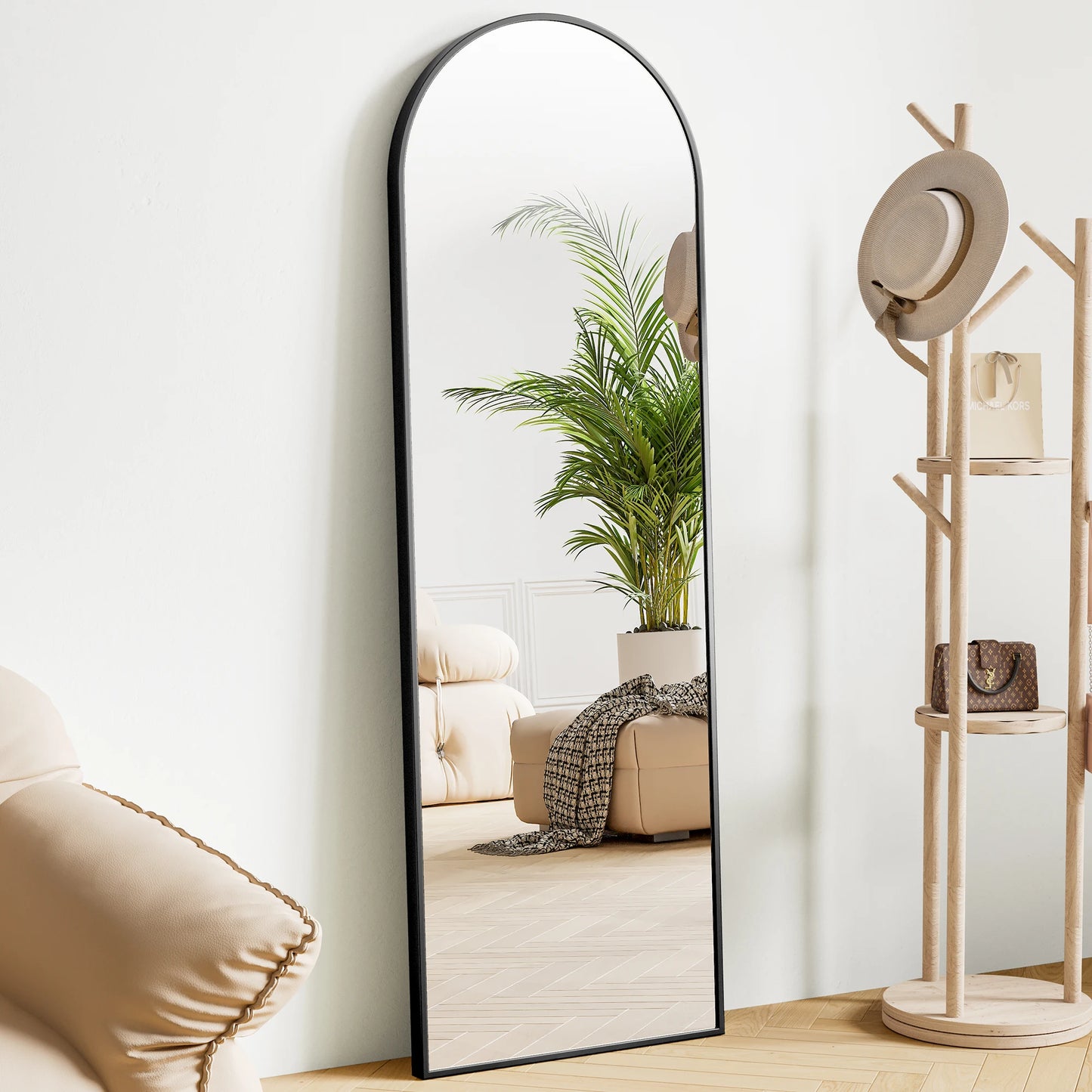 JHK GlamFrame 64"x21" Full-Length Mirror // Lean It, Hang It, Love It – Aluminum Chic for Any Room Vibe