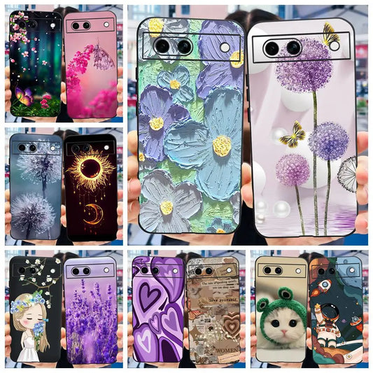 For Google Pixel 8A Case Stylish Painted Cover Soft TPU Shockproof Phone Case For Google Pixel 8 Pro Pixel8A Fundas Coque Bumper