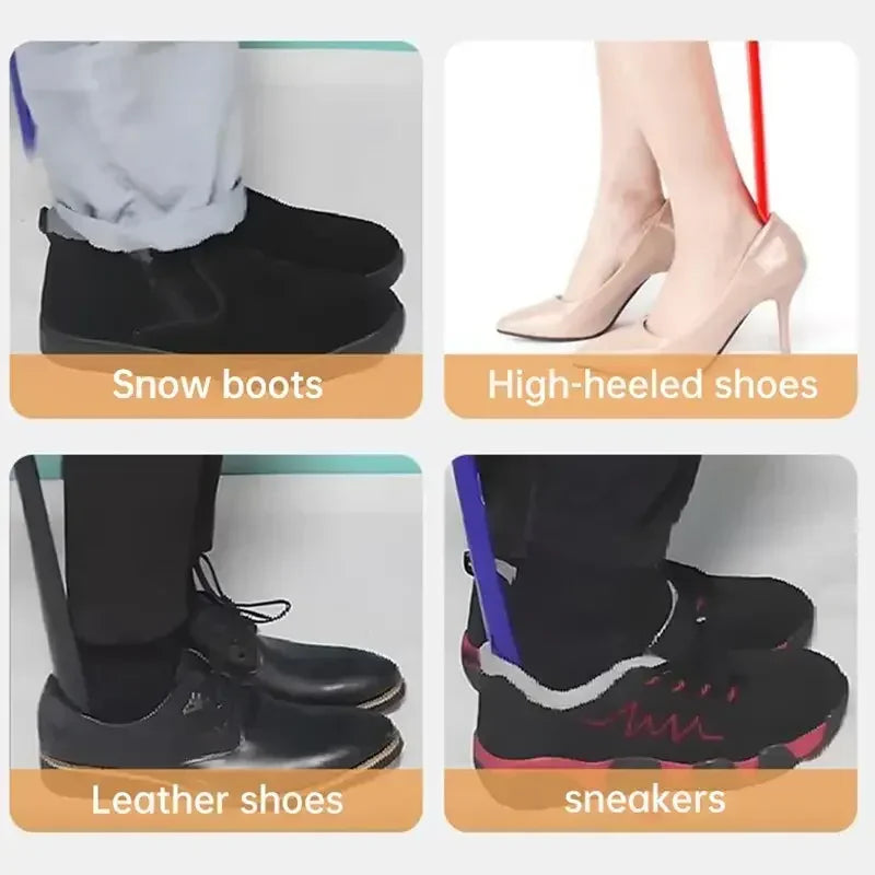 1/2pc long flexible plastic shoe horn for easy wearing of shoes in multiple colors-shoe lifter and spoon shaped shoe accessories - THOOBO!