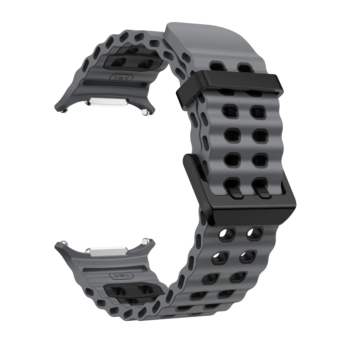 NEW Marine Silicone Strap For Samsung watch ultra 47mm Bracelet No Gaps Sport two-tone Band for Galaxy 7 ultra watchband straps
