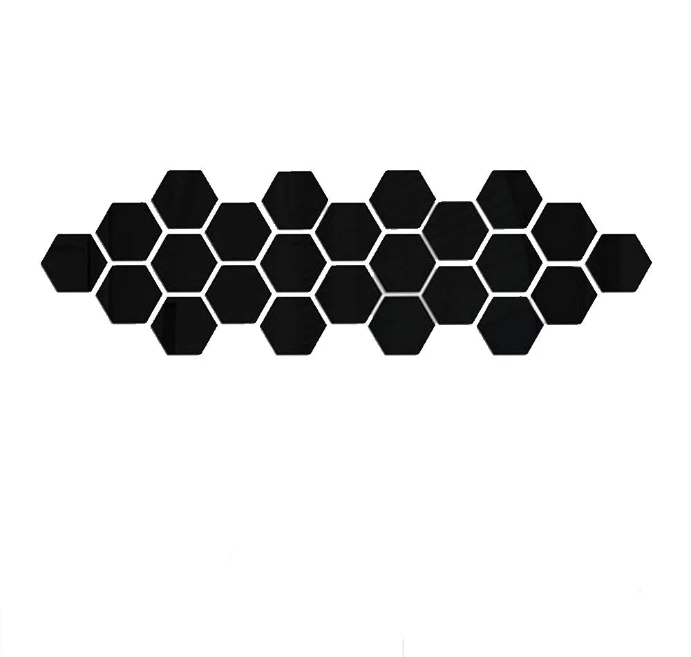HoneyGlow HexaMirrors – 12pc 3D Acrylic Hexagon Mirror Stickers for DIY Wall Décor Magic