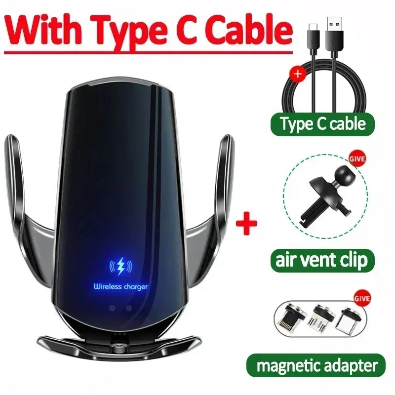 100W Wireless Car Charger Magnetic Car Phone Holder For iPhone 11 12 13 14 15 Pro Xiaomi Samsung Fast Charging Wireless Chargers