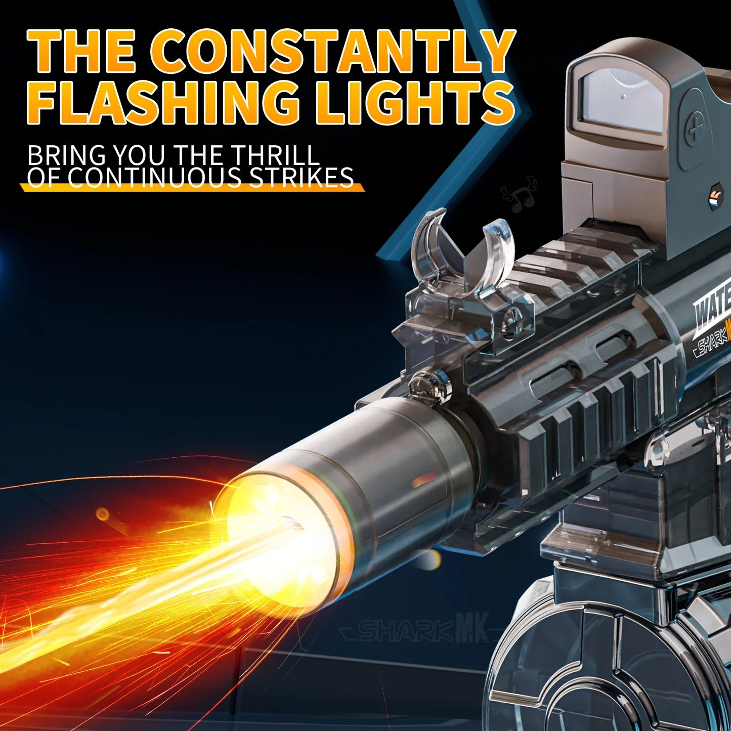 New M416 Electric Water Gun – High-Pressure Outdoor Toy with Light & Flame Effect