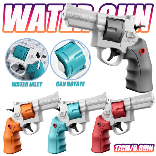 Revolver Water Gun Toy – Summer Beach Pool Sheriff Pistol for Kids
