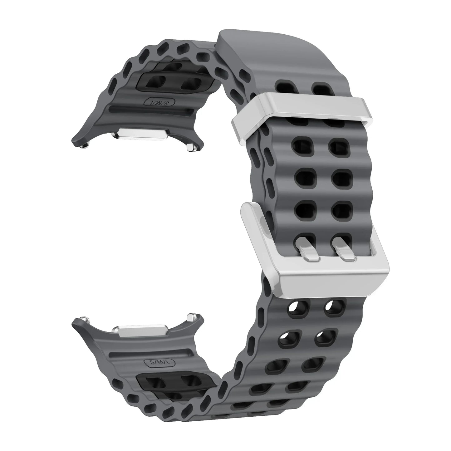 NEW Marine Silicone Strap For Samsung watch ultra 47mm Bracelet No Gaps Sport two-tone Band for Galaxy 7 ultra watchband straps