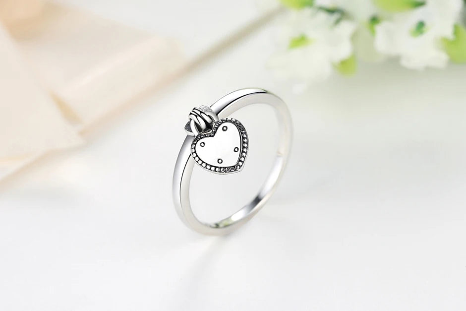 Celesté Crown Heart Ring — 925 Sterling Silver Wishbone of Love and Light