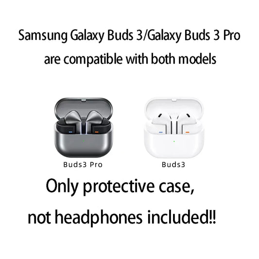 Luxury Oil Skin+PC Case For Samsung Galaxy Buds3 Earphone Shockproof Cover For Buds 3 Pro Protective Sleeve With keychain