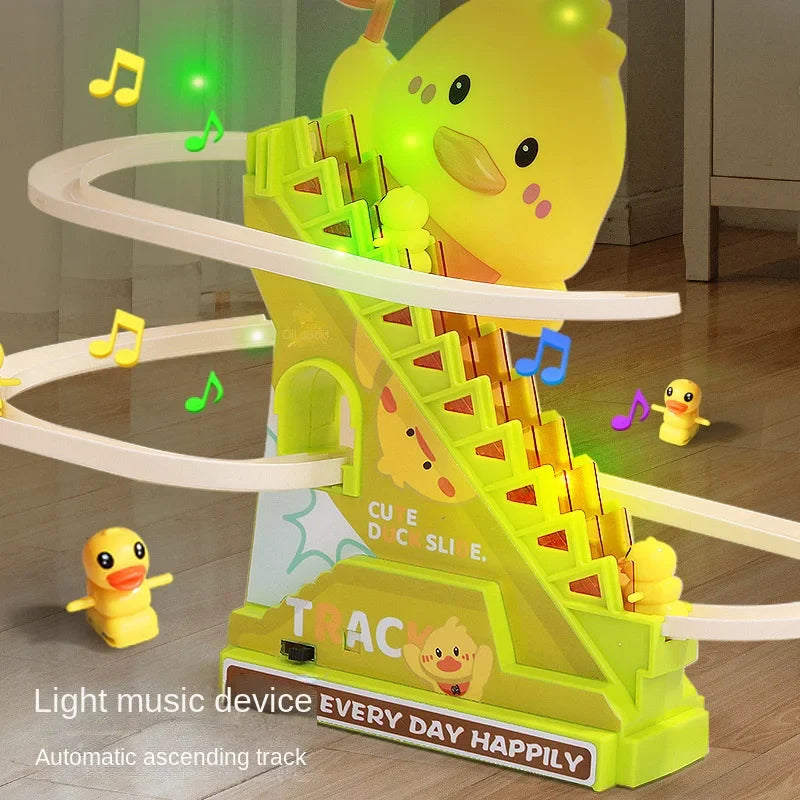 Stair Climbing Ducks Toy with Flashing Lights & Music