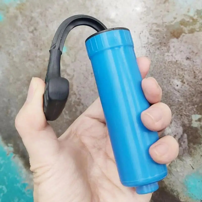 “Puff-n-Play” Pocket Air Pump – Quick-Fill Manual Pump for Basketballs, Soccer Balls & More (Blue)