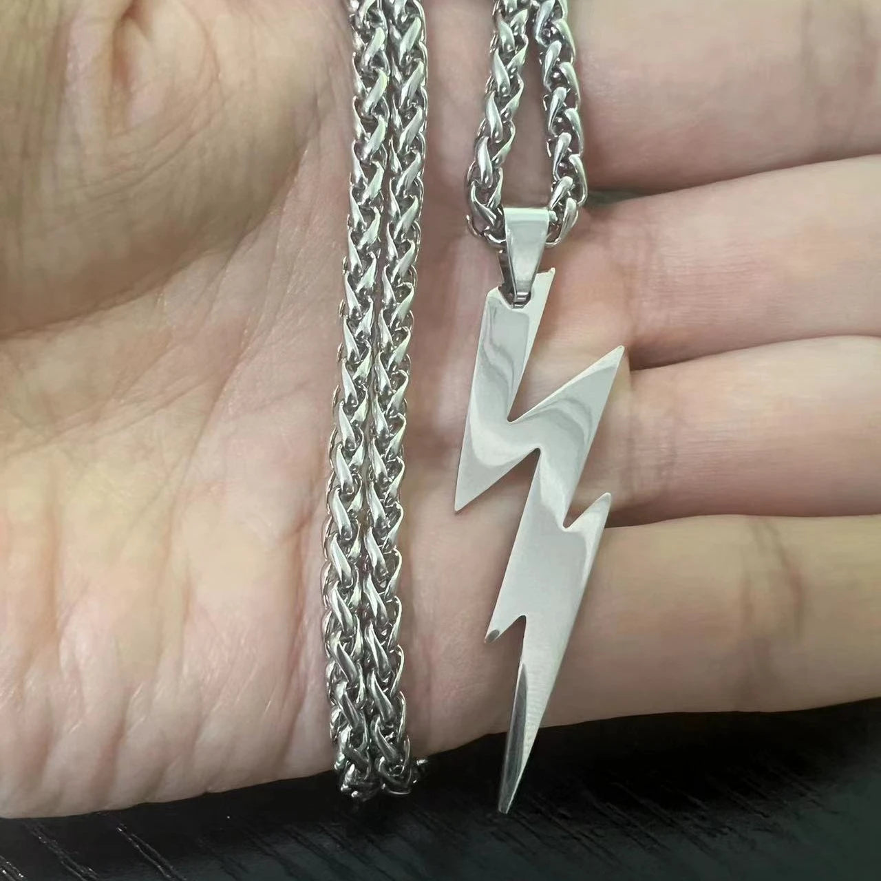 THOOBO! BatFlash Stainless Steel Pendant Necklace — Twisted Chain, Trendy Anime-Inspired Jewelry for Men & Boys ⚡🔥