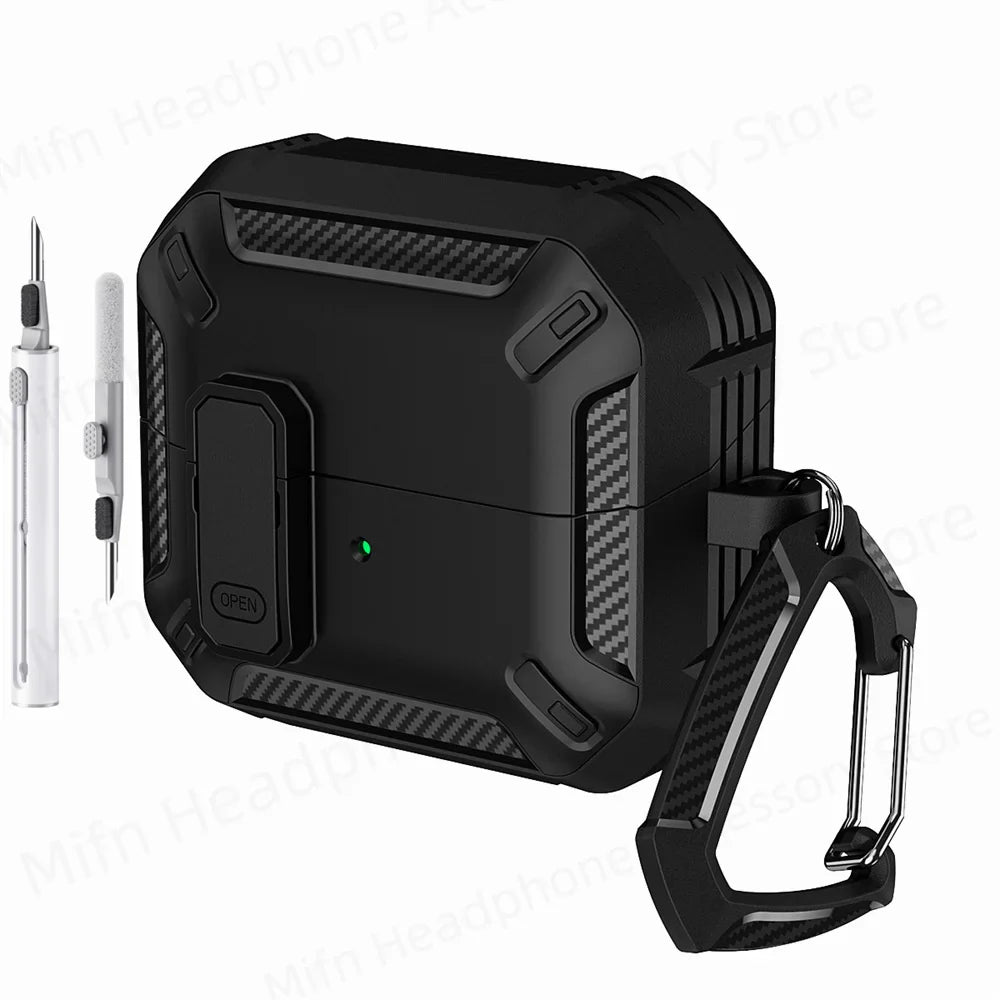 Newest carbon fibre switch earphone cover for Men For Samsung Galaxy Buds 3/Buds3 Pro Buzz 3 Pro Earbuds Case with cleaning kit