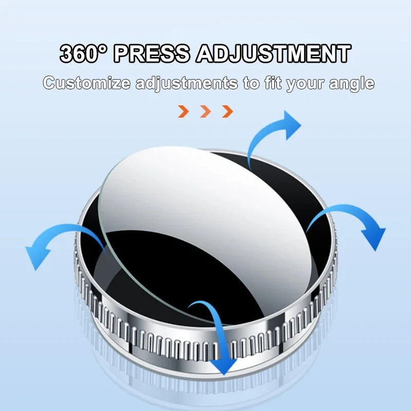 SEAMETAL Car Rearview Sucker Mirrors 360 Blind Spot Mirror Adjustable Round Frame Wide-angle Rearview Auxiliary Convex Mirror