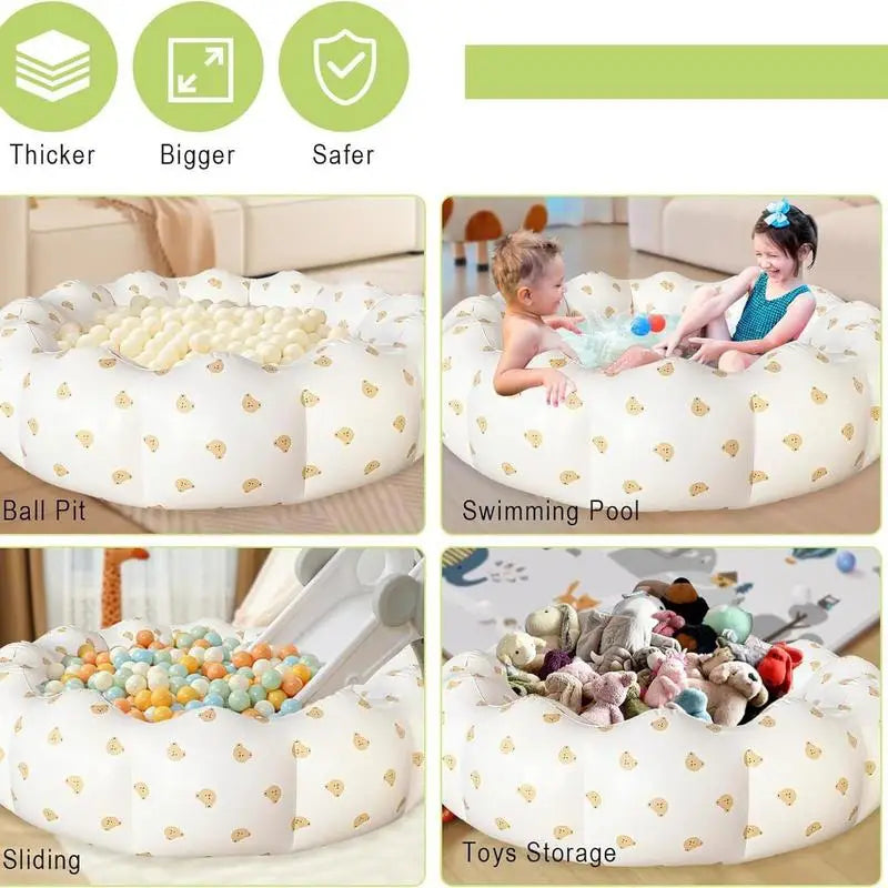 Kiddie Pool Petal Shape Foldable Pool Portable Kids Float Small Dip PVC Pool For Backyard Indoor Outdoor Use Sea Ball Dog - THOOBO!