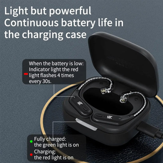 KZ AZ09 Wireless Upgrade Cable Bluetooth 5.4 Noise Reduction Bluetooth Module Upgrade Cable Ear Hook With Charging Case For ZS10