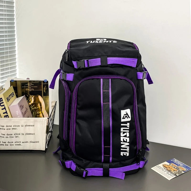 PatchVibe Titan — 75L Waterproof Gym & Travel Backpack w/ Shoe Garage + Laptop Vault