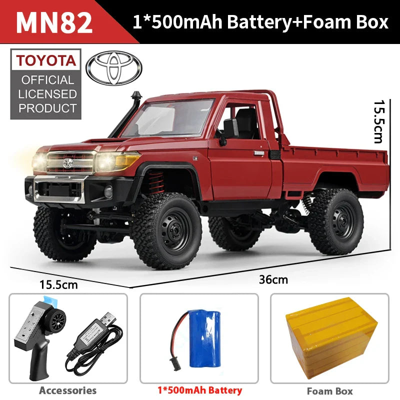 ZWN 1:12 RC Car MN82 PRO 4WD Off-Road Truck with Headlights