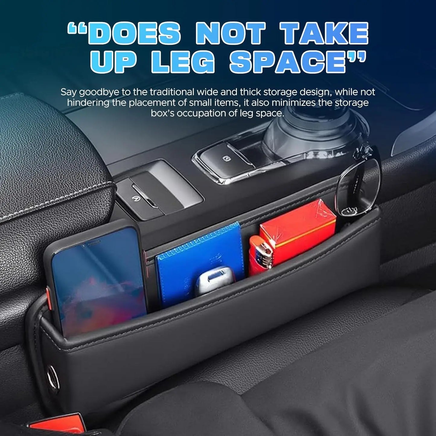 Leather Car Seat Gap Organizer Multifunctional Vehicle Storage Box Creative Interior Decoration Carriage Gap Placement Box