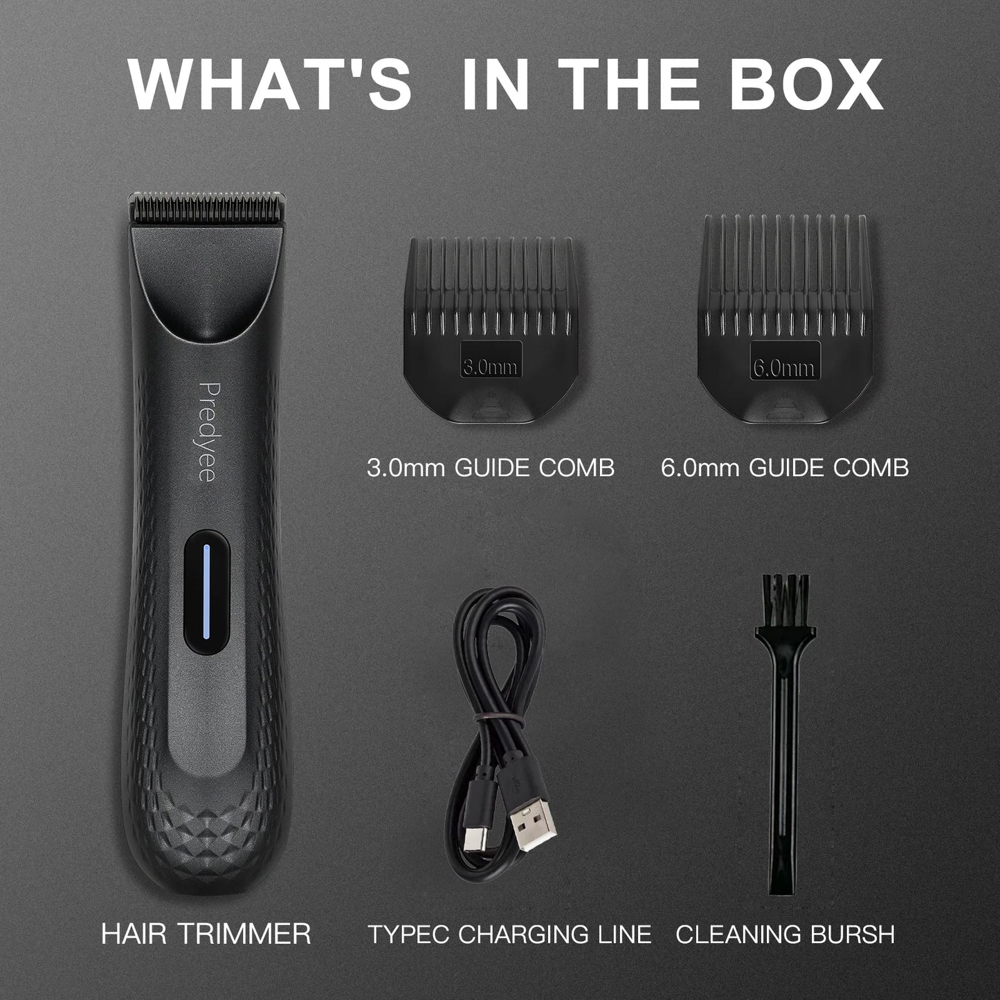 Predyee Electric Groin & Body Hair Trimmer – Waterproof Men’s Groomer with Replaceable Ceramic Blades & LED Precision Light
