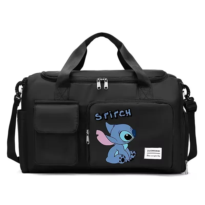 Stitch Splash-Pro Gym Duffel — Waterproof Kawaii Carryall with Shoe Compartment & Wet/Dry Divide (44×28×19cm)