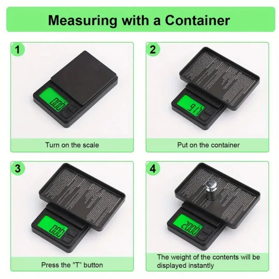 PRECISION PIXEL Mini Jewelry Scale – 0.01g Accuracy Pocket Weighing Wizard for Gold, Gems & Herbs - THOOBO!