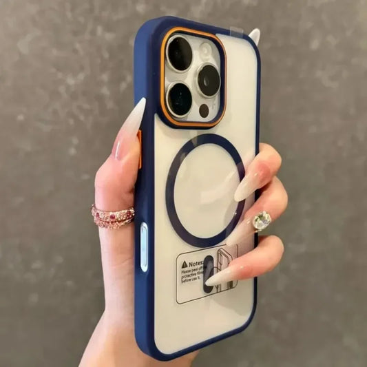 Luxury Transparent Magsasfe Case for iPhone 17 16 15 14 13 12 11 Pro Max Color Bumper Shockproof Magnet Wireless Charge Cover