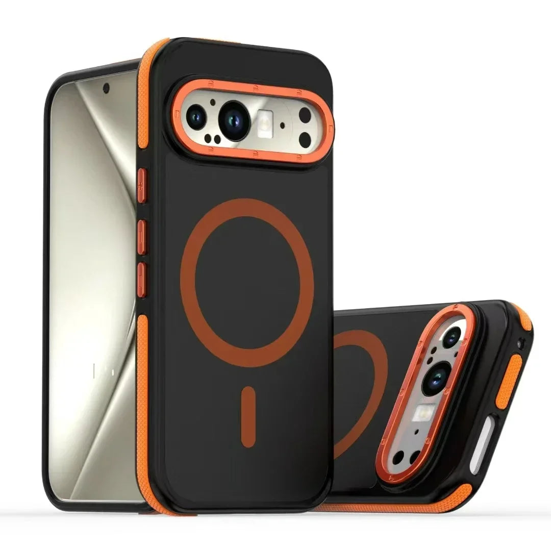 Luxury High Transparent Case For Google Pixel 9 Pro XL 5G Magsafe Magnetic Wireless Charging Shockproof Cover For Google Pixel 9