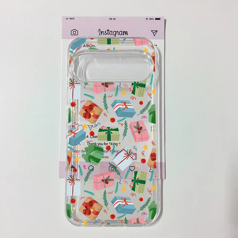 Cute Christmas Snowflake Santa Phone Case For Google Pixel 9 Pro 10 8 Pro 10 Pro XL 5G 6 7 8 8A Lovely Clear Soft TPU Cover Capa