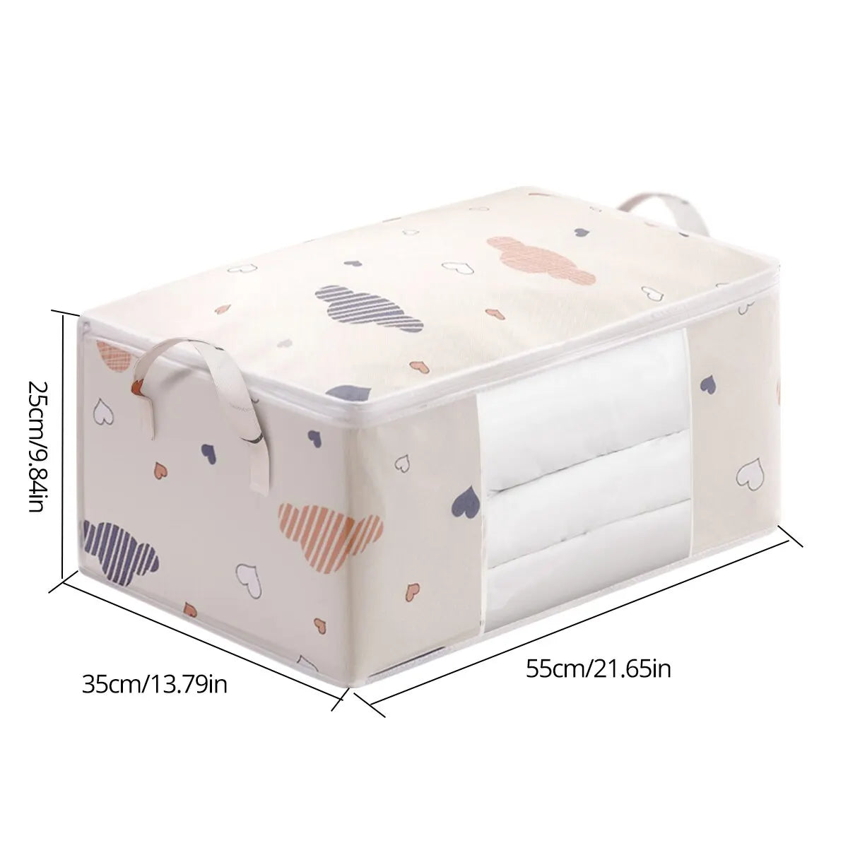 Tidy Titan Storage Bag – Foldable, Large-Capacity Organizer with Zipper & Reinforced Handles for Clothes, Blankets, and Bedding