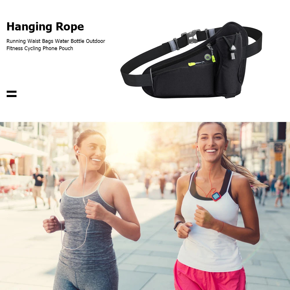 NightSprint HydratePro — Reflective Running Waist Belt With Bottle Holster & Phone Pocket 🏃‍♂️💧