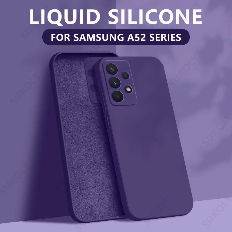 Liquid Silicone Case For Samsung Galaxy S25 Edge S25 S24 S23 S22 Ultra Plus S24 FE A56 A54 A53 A55 A16 Camera Protect Soft Cover