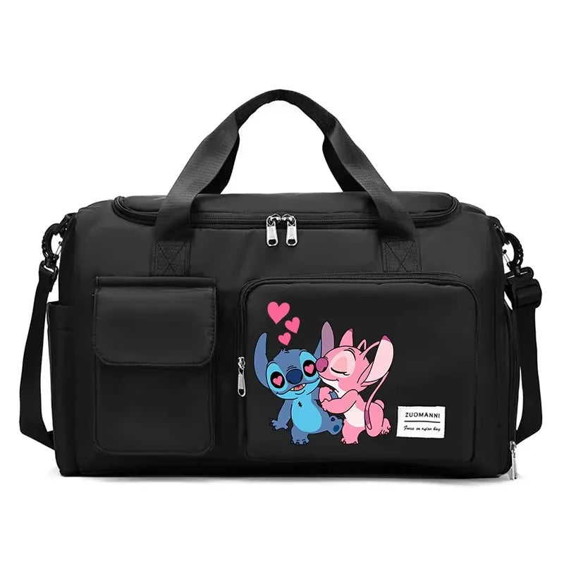 Stitch Splash-Pro Gym Duffel — Waterproof Kawaii Carryall with Shoe Compartment & Wet/Dry Divide (44×28×19cm)