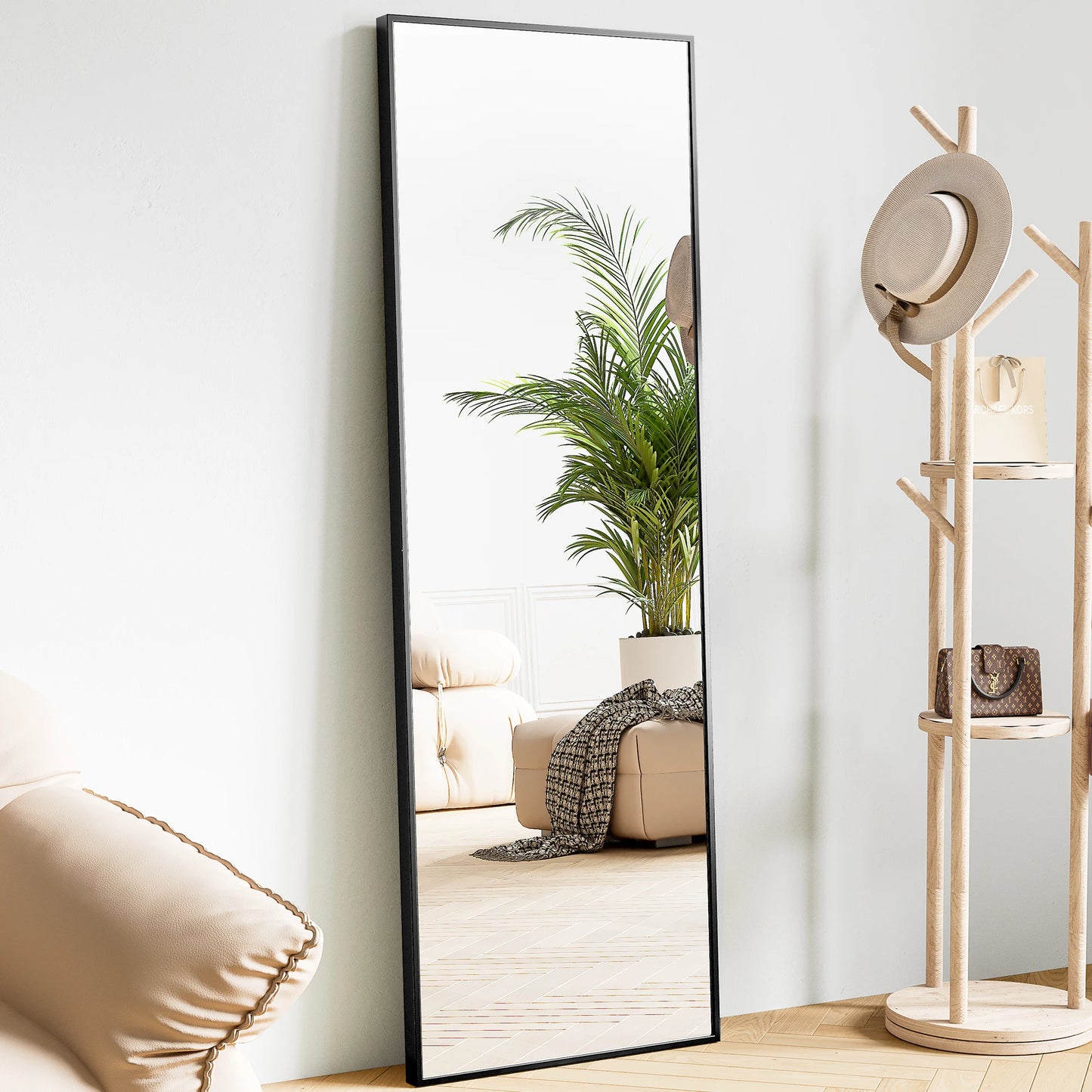 JHK GlamFrame 64"x21" Full-Length Mirror // Lean It, Hang It, Love It – Aluminum Chic for Any Room Vibe