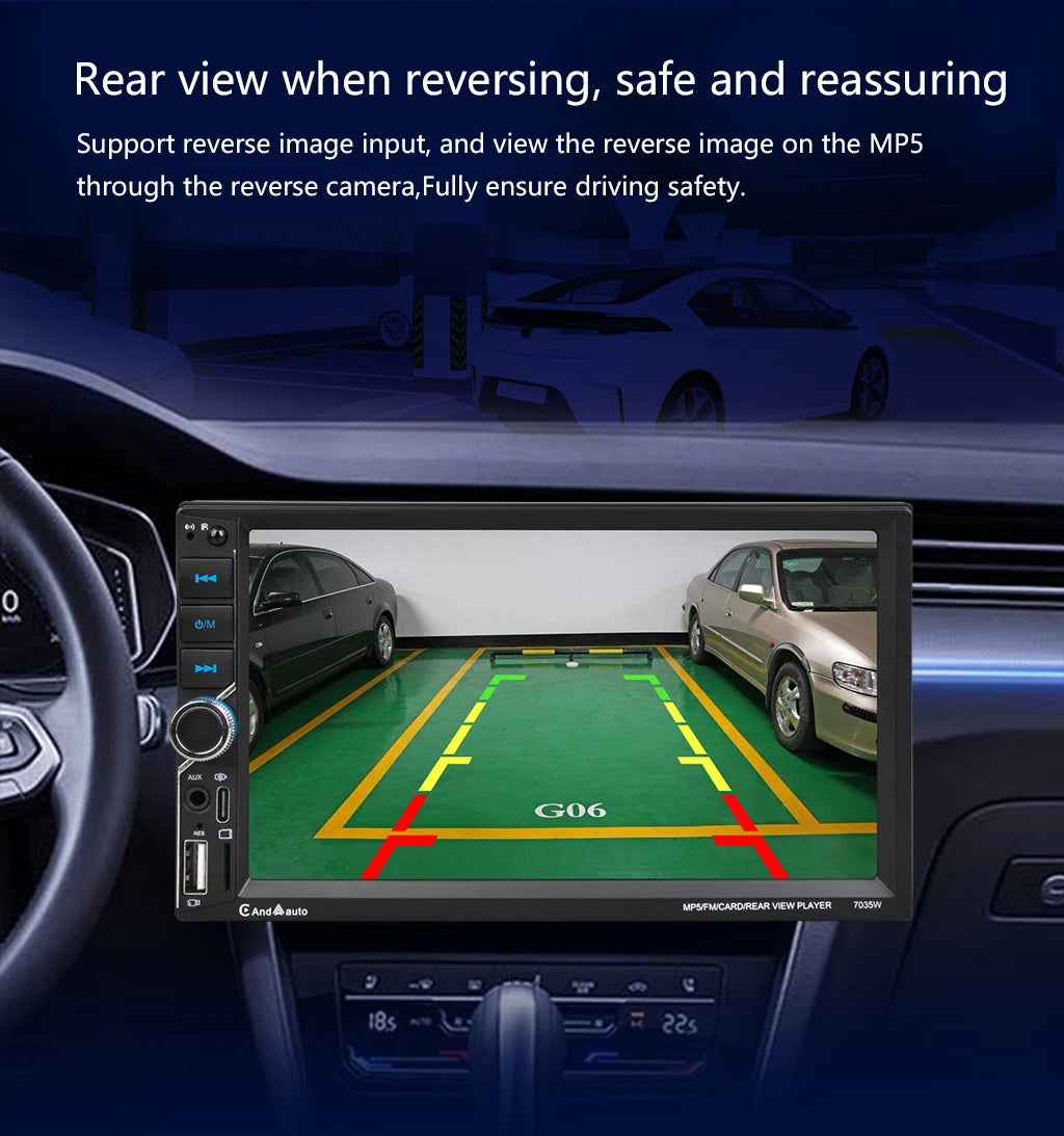 ESSGOO 7" Double Din CarPlay Android Auto Multimedia Player With HD Touchscreen & DSP Sound