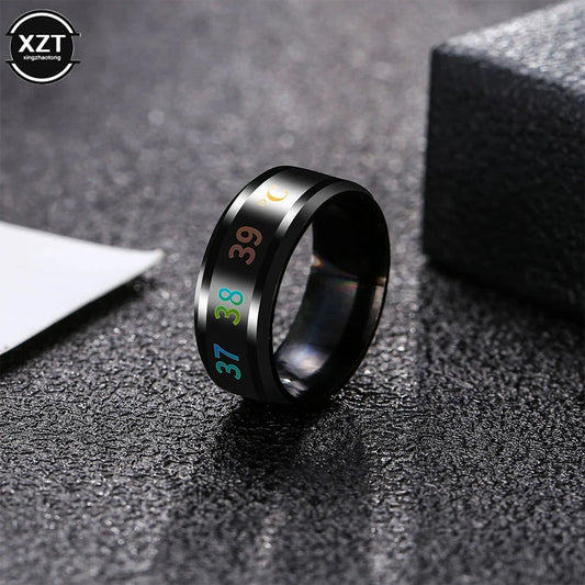 Multifunctional Waterproof Intelligent Smart Temperature Couple Ring Titanium Steel Finger Jewelry Fingertip Temperature Sense