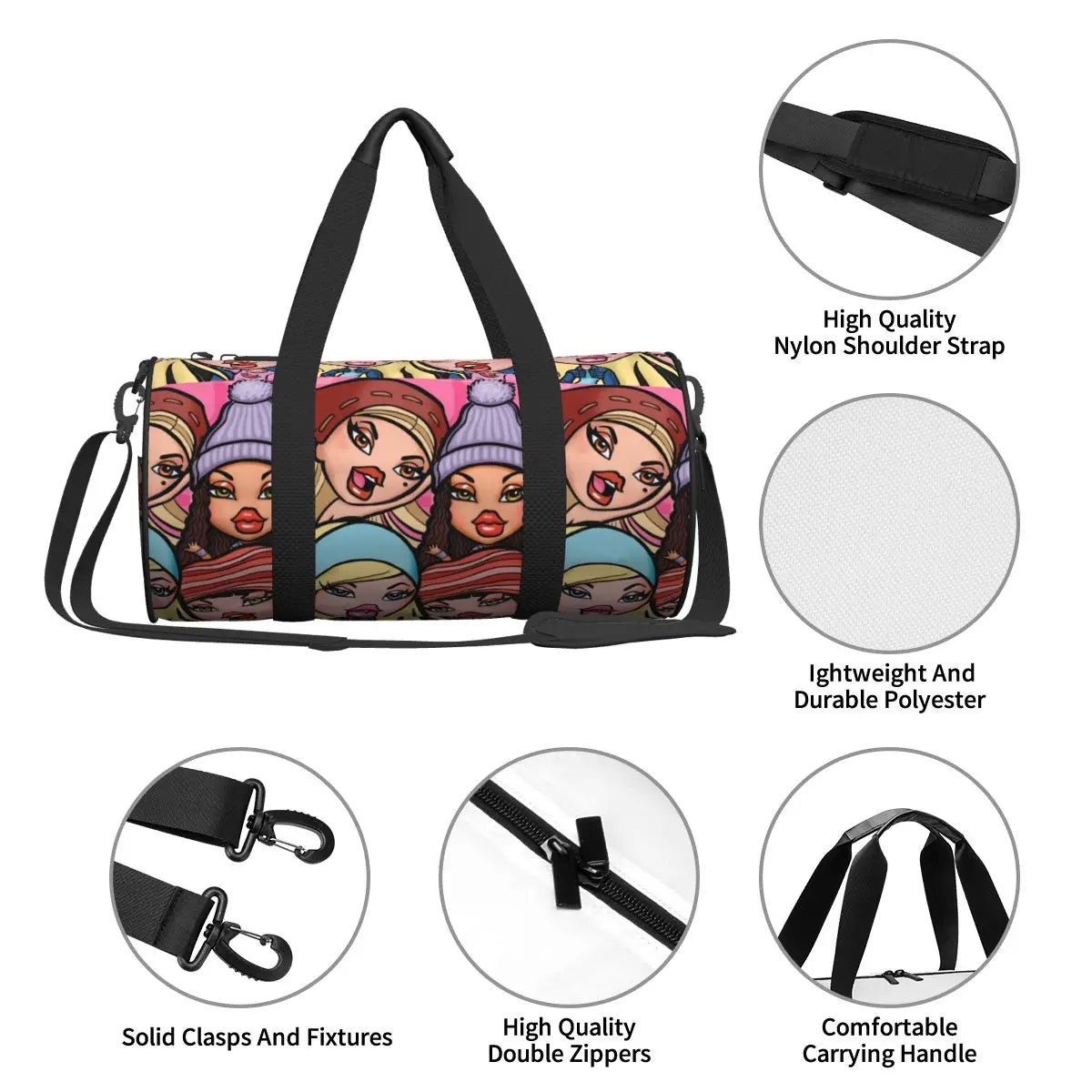 Bratz Revival Y2K Travel Duffle — 20th Anniversary Waterproof Gym & Couple’s Bag