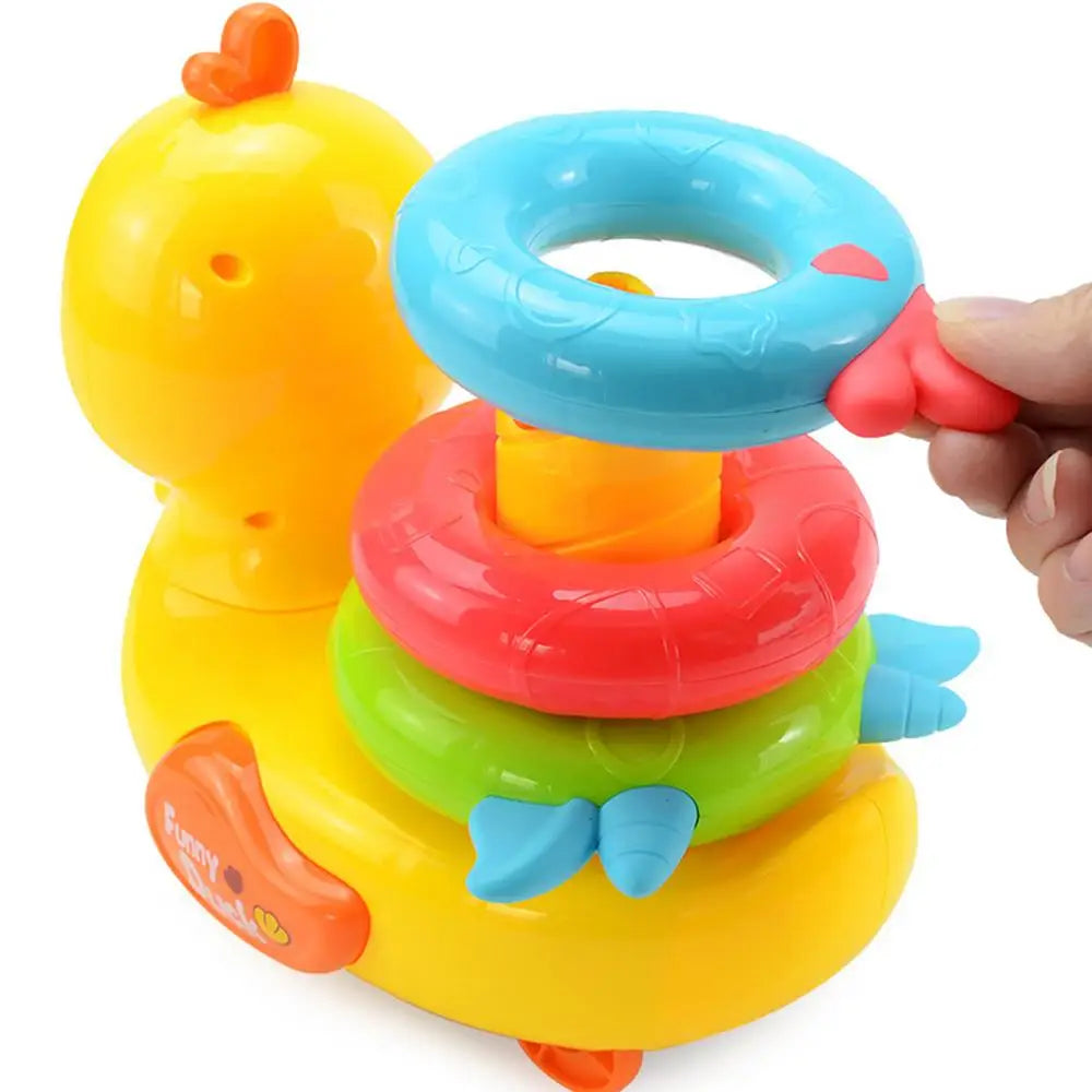 Moving Duck Toys Electric Duck Teether Ring Colorful Interactive Electric Children Toy With Music And Lights For Home - THOOBO!