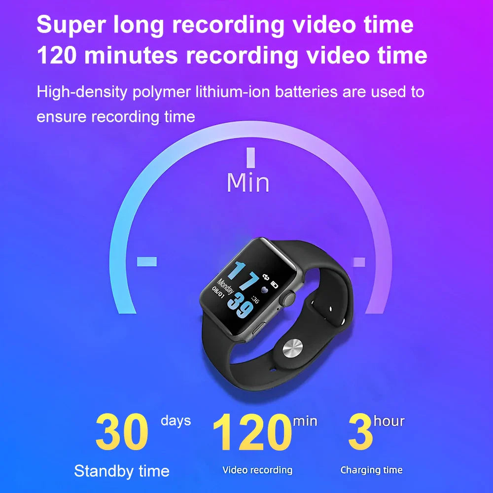 16-256GB Smart Watch 1080P Mini Camera Audio Video Recorder Intelligent High-definition Video Noise Reduce Recording Smart Watch