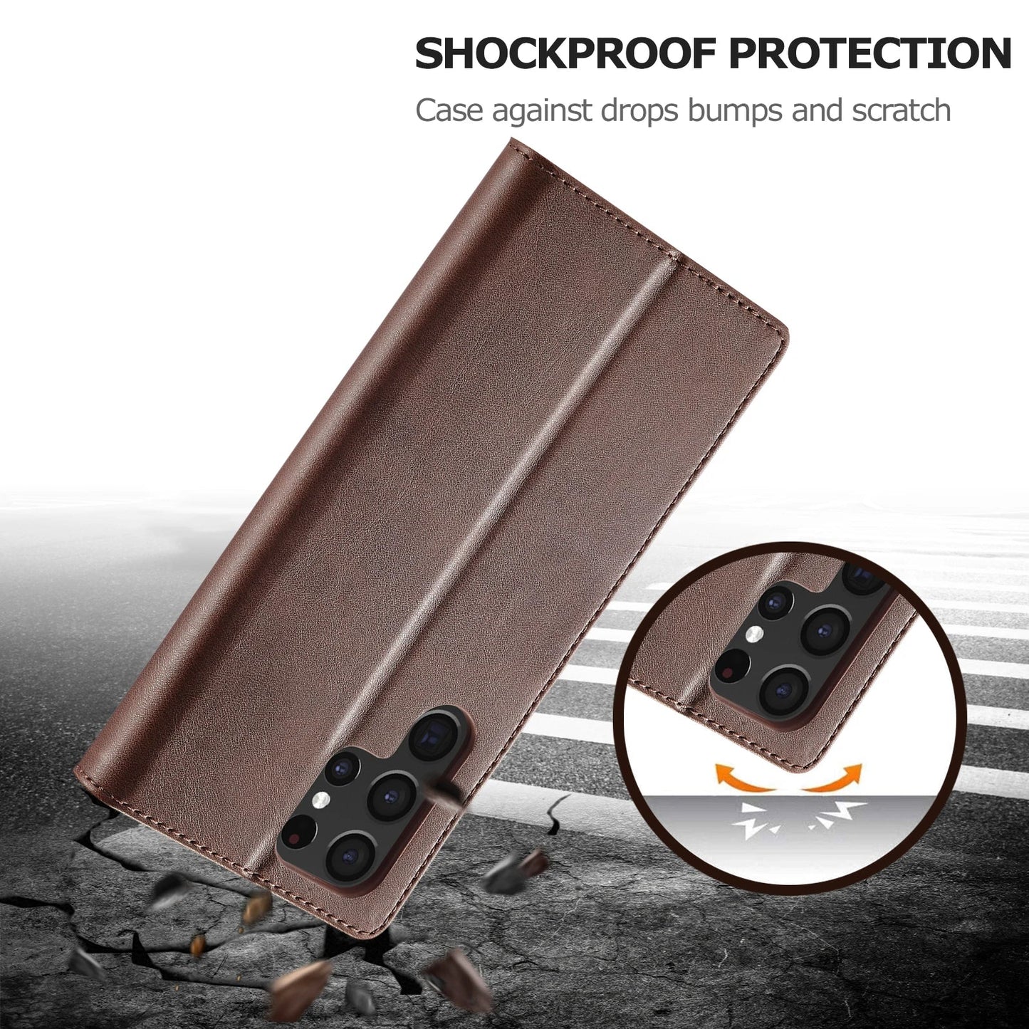 Leather Wallet Case For Samsung Galaxy S25 S24 S23 S22 Ultra S21 S20 FE S10 S9 Plus Note20 10 Plus Business Flip Card Cover