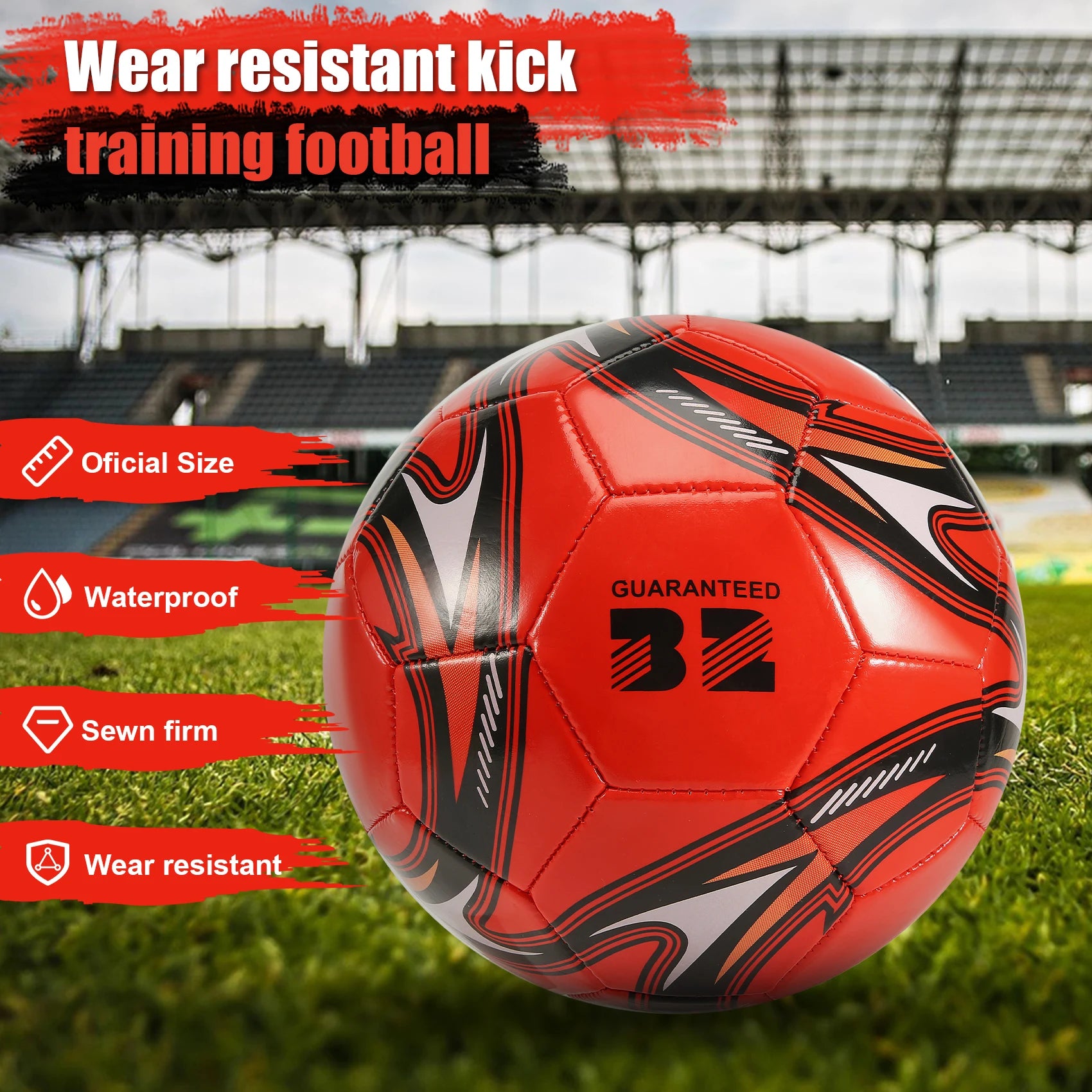 Professional Soccer Ball Size 5 Official Soccer Training Football Ball Competition Outdoor Football Red - THOOBO!