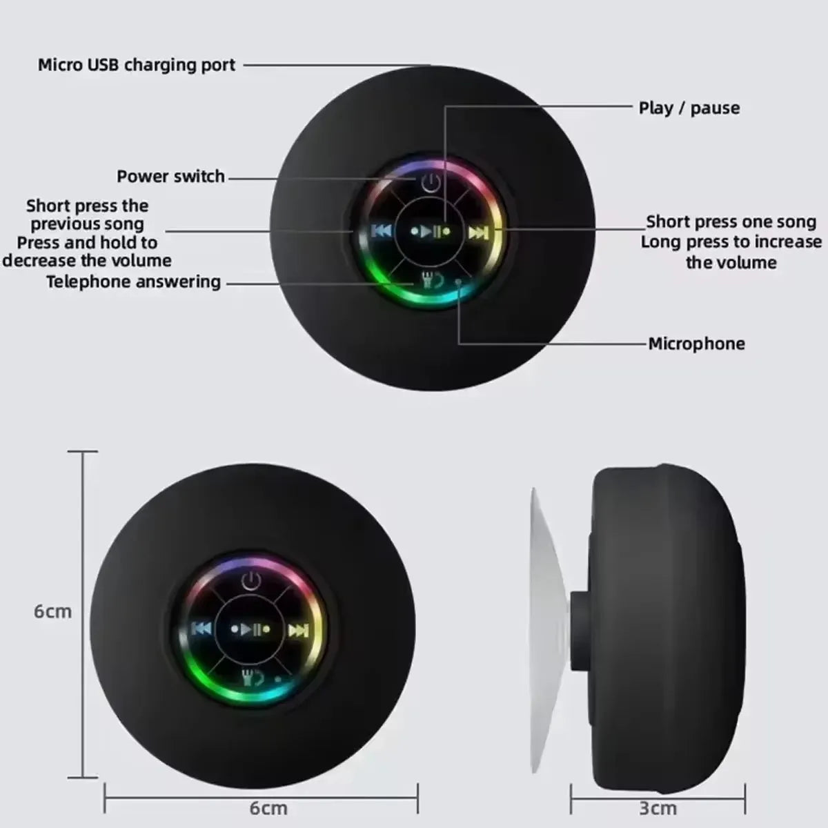 Splash & Jam – Waterproof Wireless Bluetooth Speaker with Suction Power & Big Sound Vibes