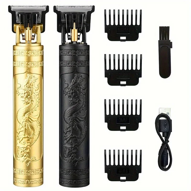 Vintage T9 Electric Hair Cutting Machine Hair Clipper Professional Men Shaver Rechargeable Barber Trimmer for Men Dragon Buddha - THOOBO!